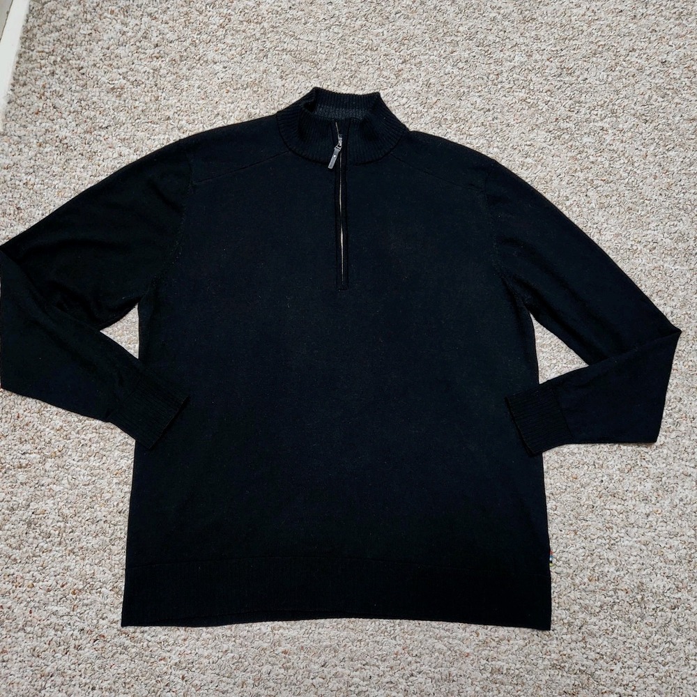 Smartwool Men’s Merino Wool 1/4 Zip Pullover Sweater Black XL